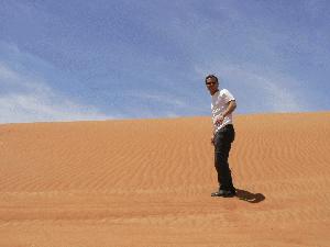 Henrik is taking a walk in the desert