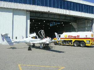 Fueling outside the Diamond facility at London, Ontario